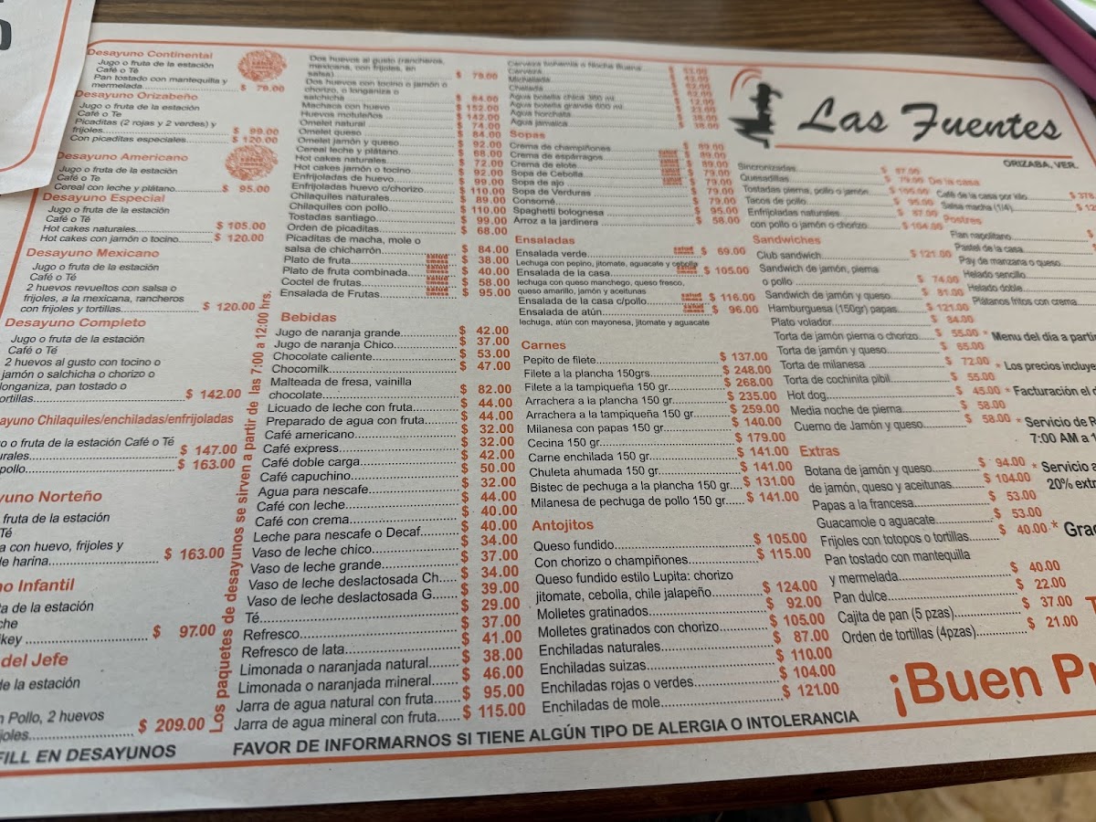 Restaurante Las Fuentes Menu - Image 2