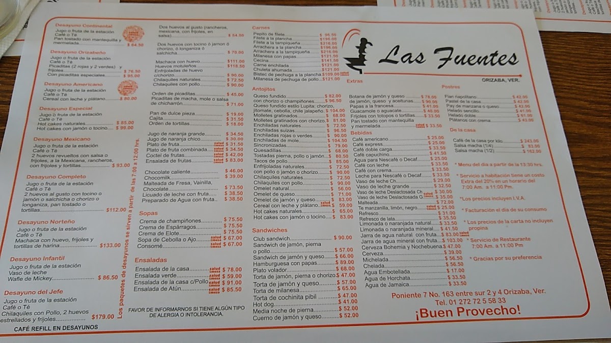Restaurante Las Fuentes Menu - Image 4
